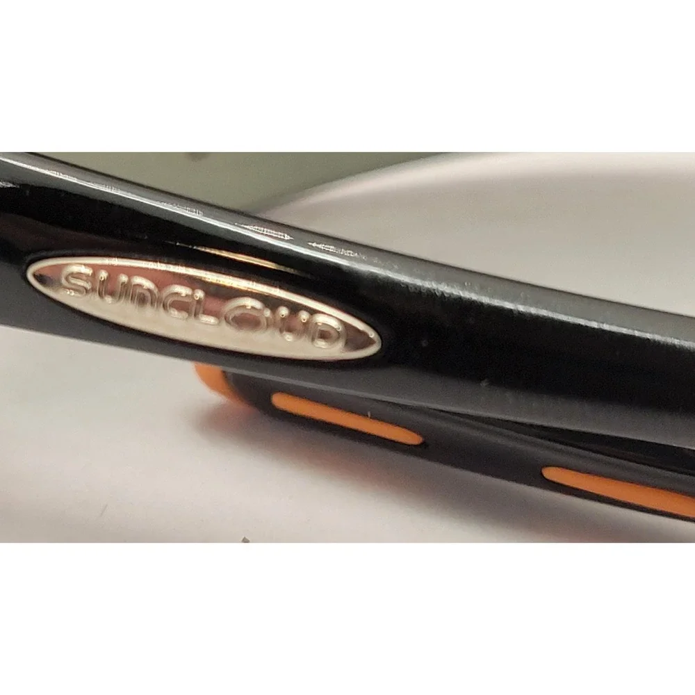 Suncloud Zephyr Polarized Sunglasses Black Orange Wrap Sport Fishing Golf NWat